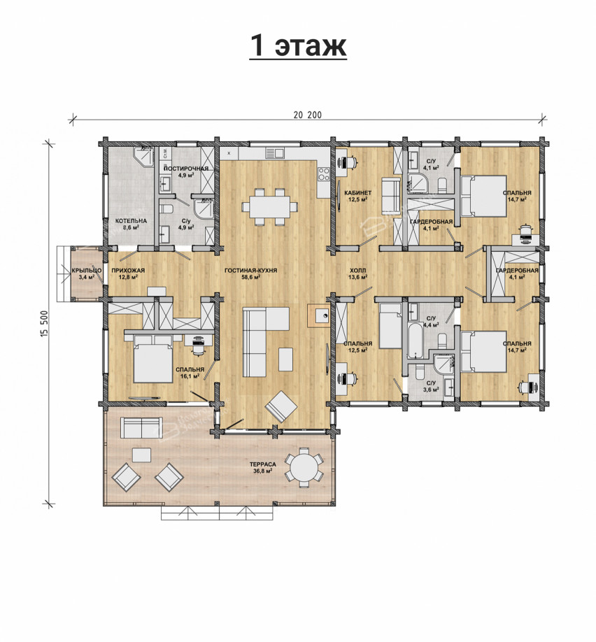 Дом из клееного бруса VZ-404